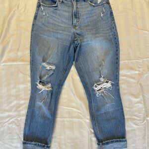 Abercrombie & Fitch Light Blue Distressed Ankle Jeans